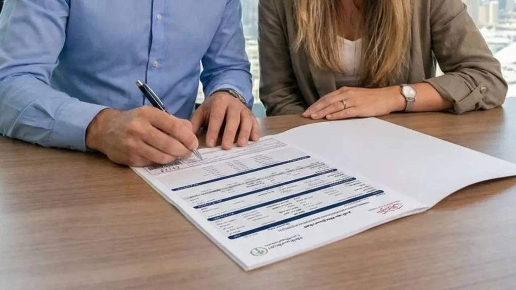 Signature d’un contrat de location à Dubaï et remise des clés